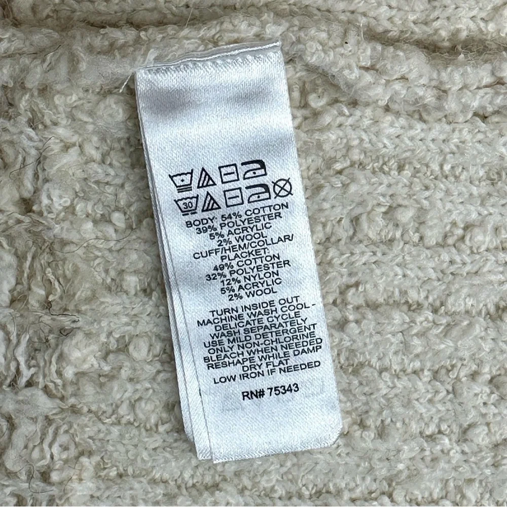 JOIE Longline Nordic Duster Cardigan in Cream/Tan Bouclé Knit Size X-Small (NWT) - Picture 13 of 14